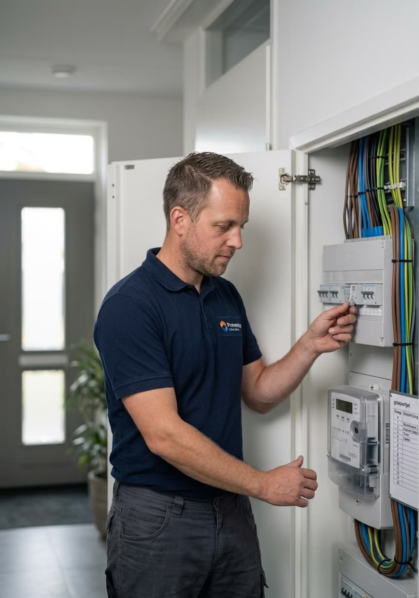 Vernieuwde meterkast met nieuwe groepenkast